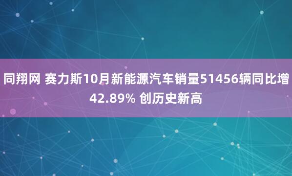 同翔网 赛力斯10月新能源汽车销量51456辆同比增42.89% 创历史新高